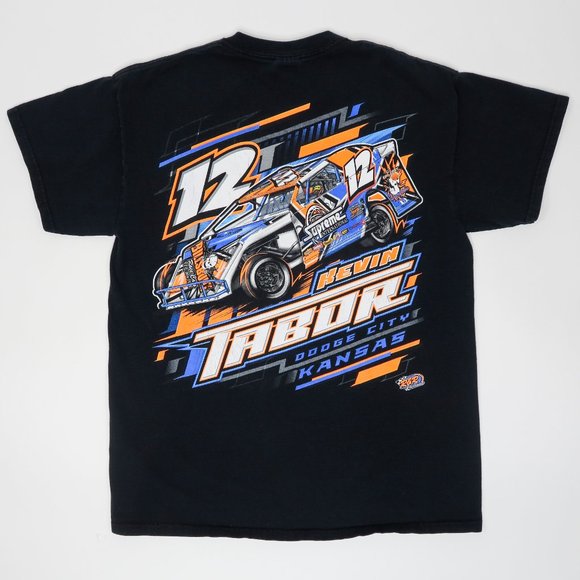 Gildan Tops - Black Double Sided Racing Graphic T-Shirt